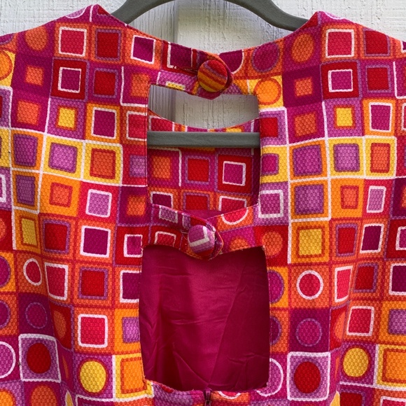 kenar vintage mod dress | 70's retro | sleeveless | size 14/MED | keyhole detail - Picture 5 of 9